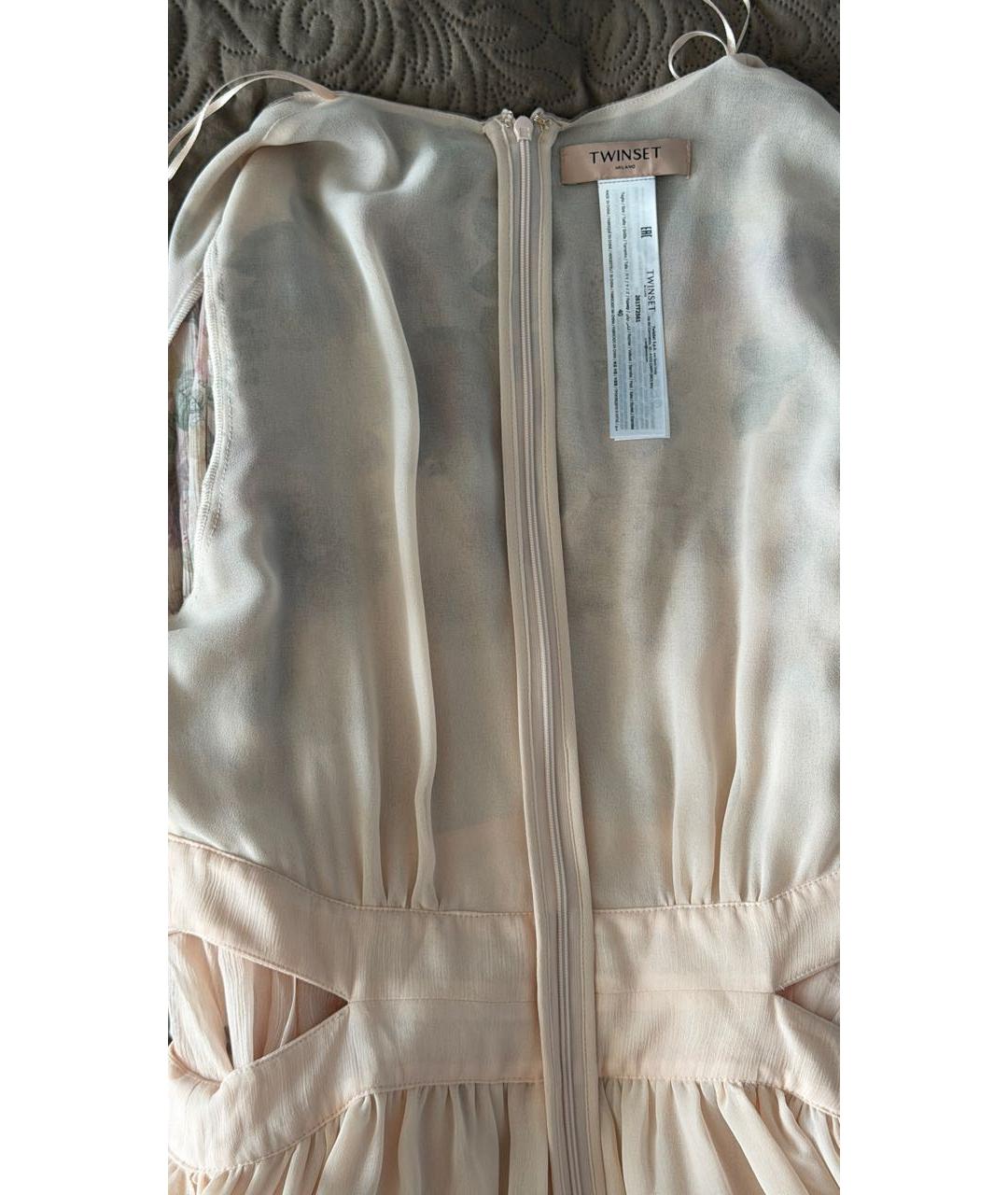 TWIN-SET Розовое шифоновое платье, фото 4