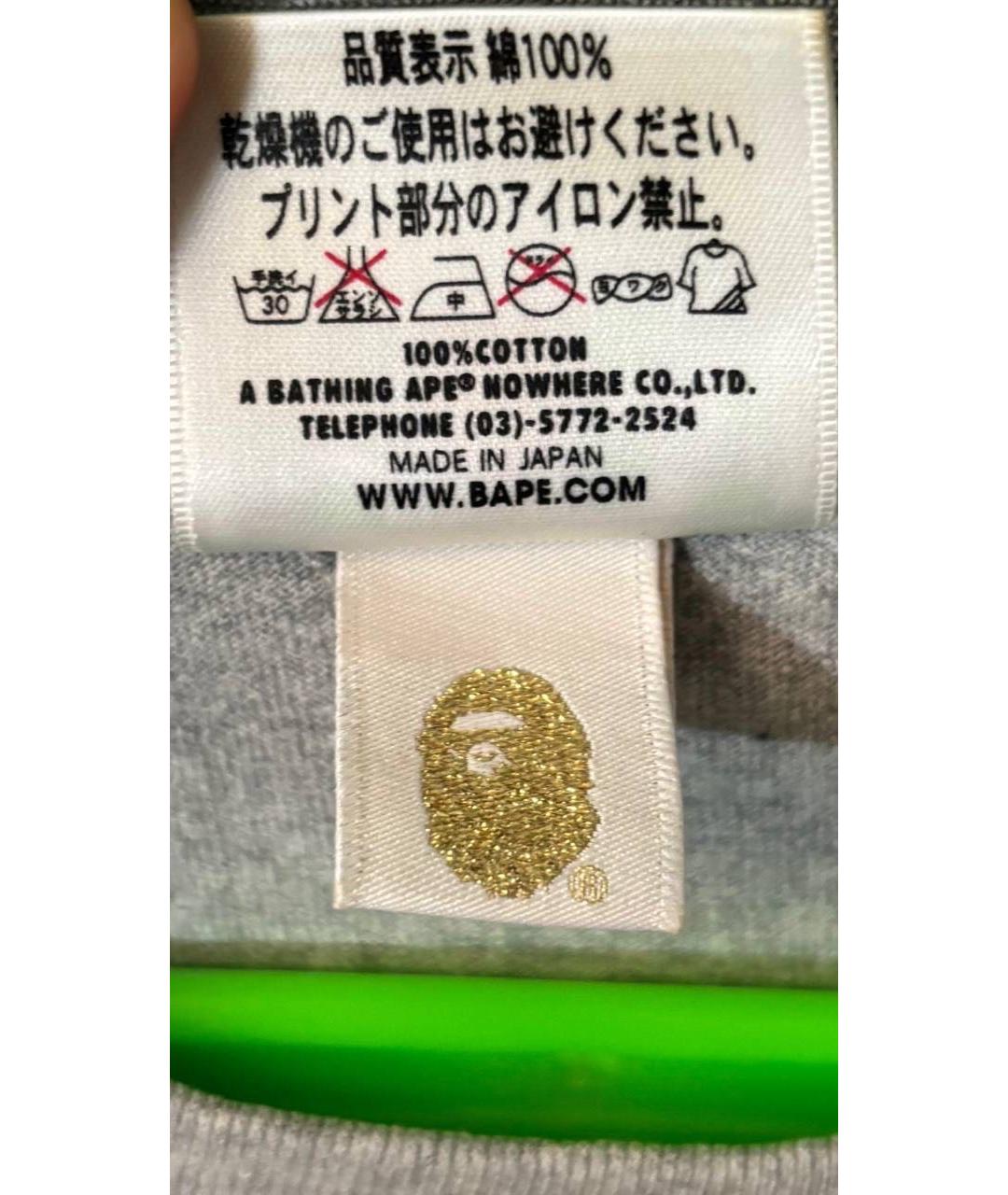 BAPE Серая хлопковая футболка, фото 3