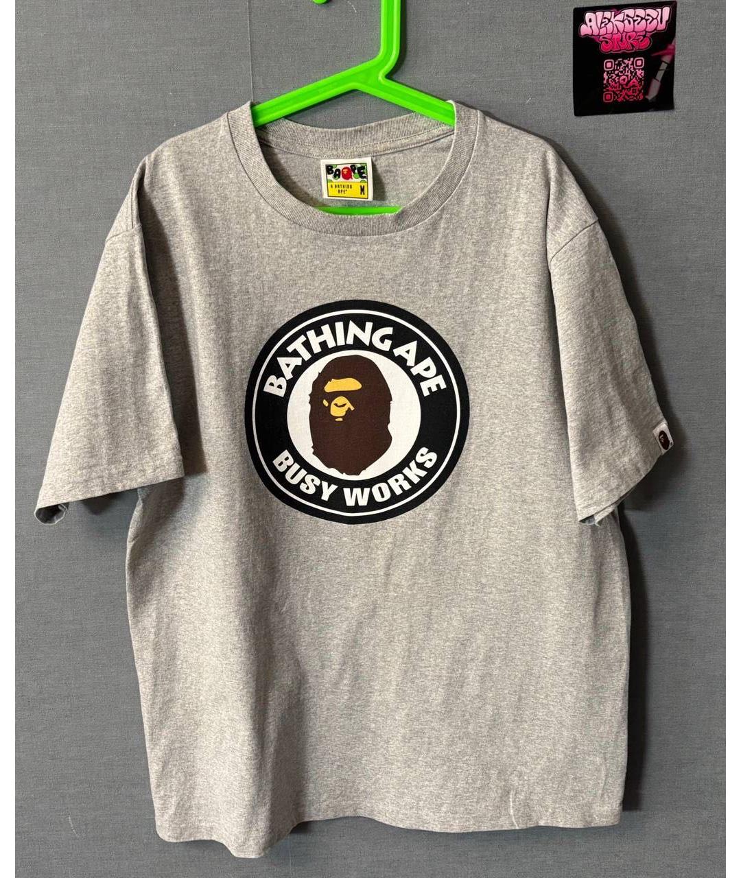 BAPE Серая хлопковая футболка, фото 5