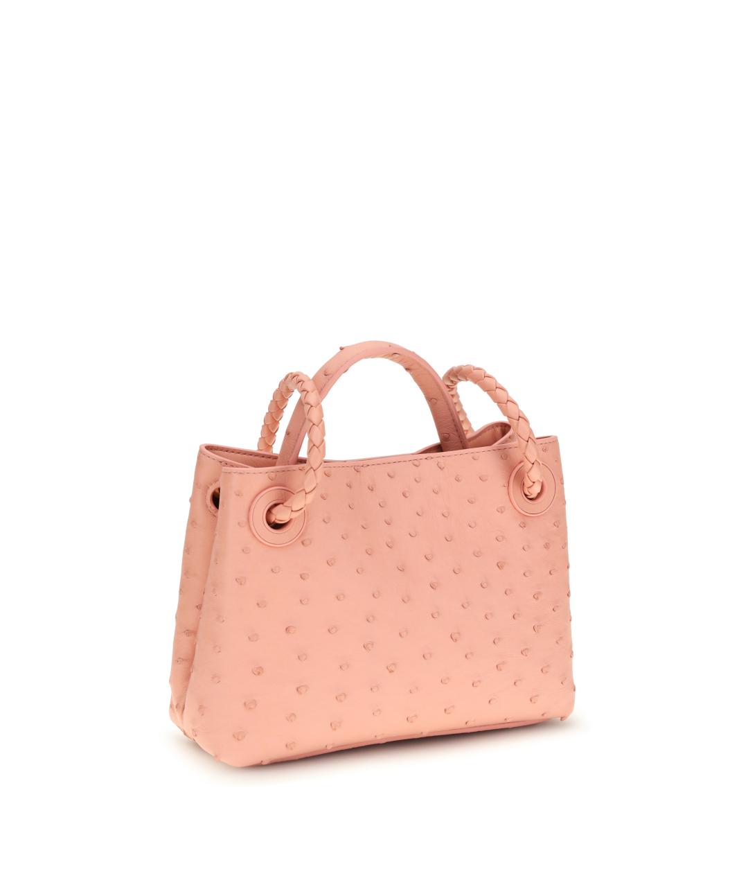 BOTTEGA VENETA Розовая сумка тоут из экзотической кожи, фото 3