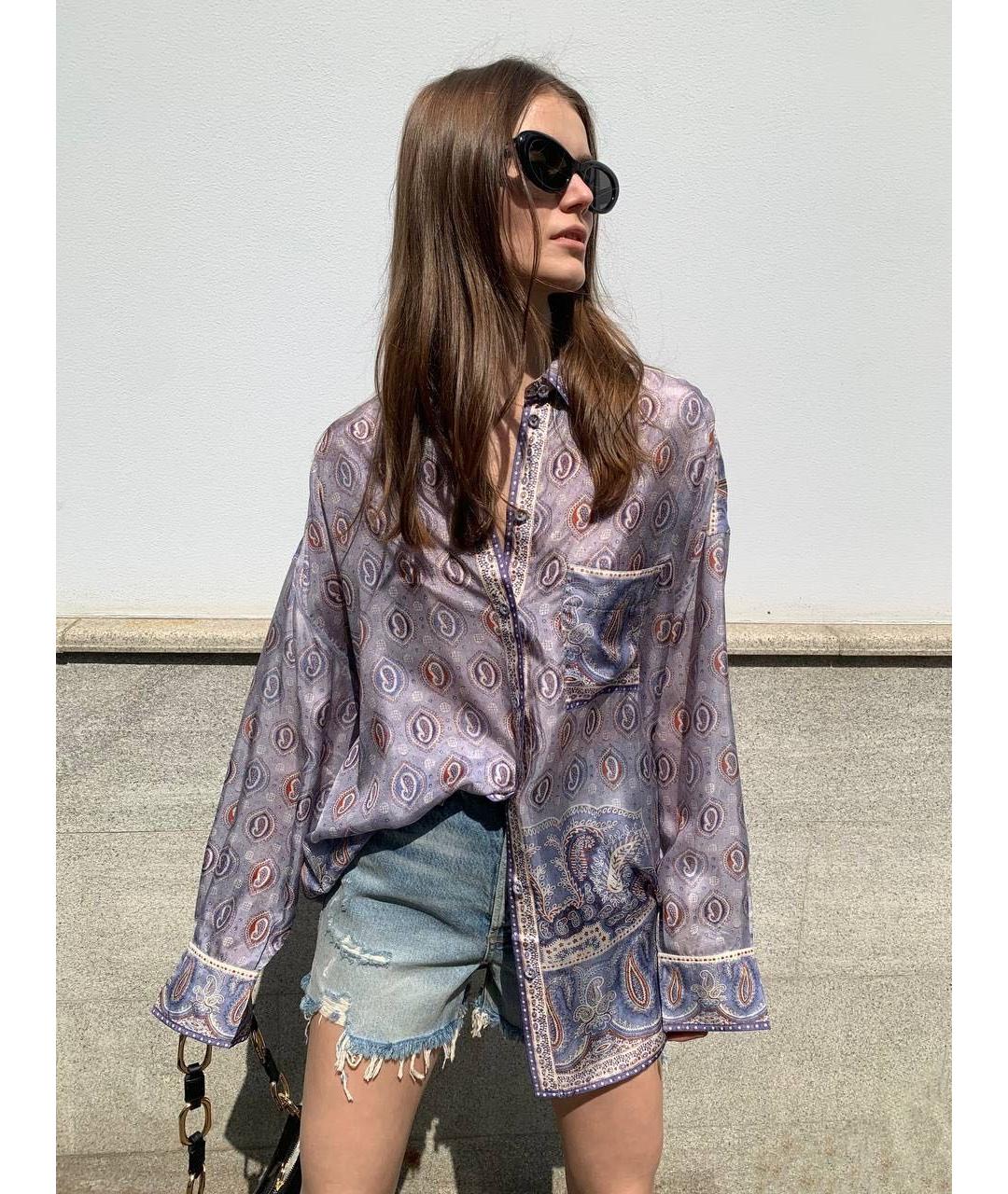 ZIMMERMANN Фиолетовая шелковая рубашка, фото 5