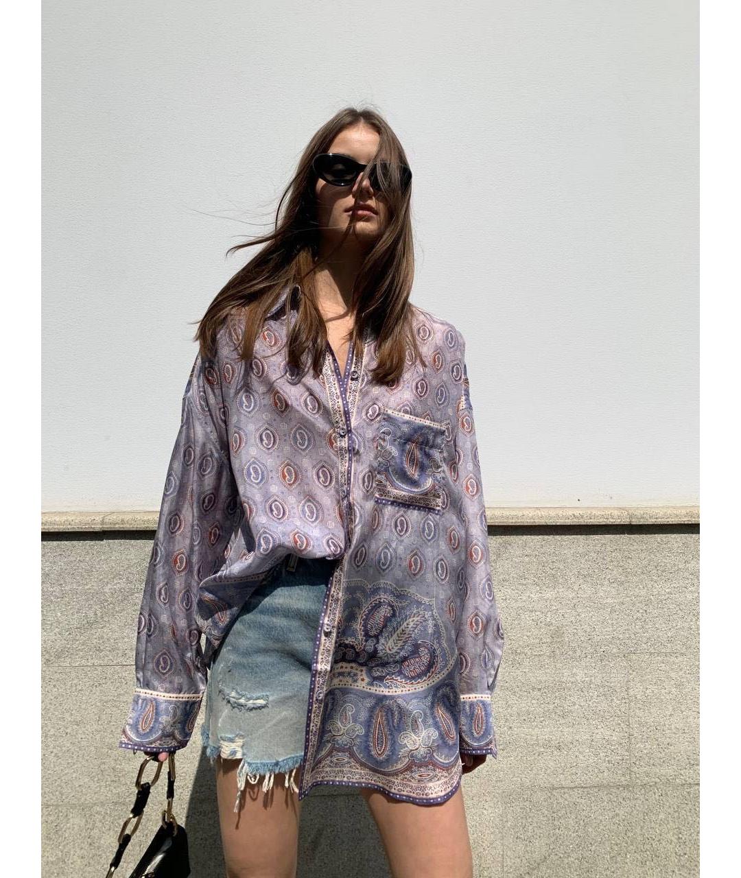 ZIMMERMANN Фиолетовая шелковая рубашка, фото 2