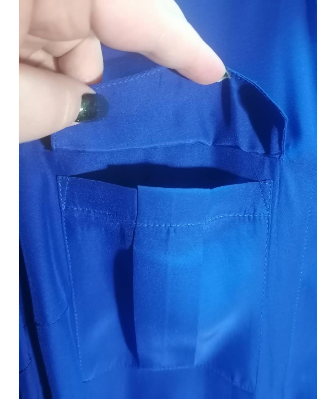 P.A.R.O.S.H. Синее шелковое повседневное платье, фото 4