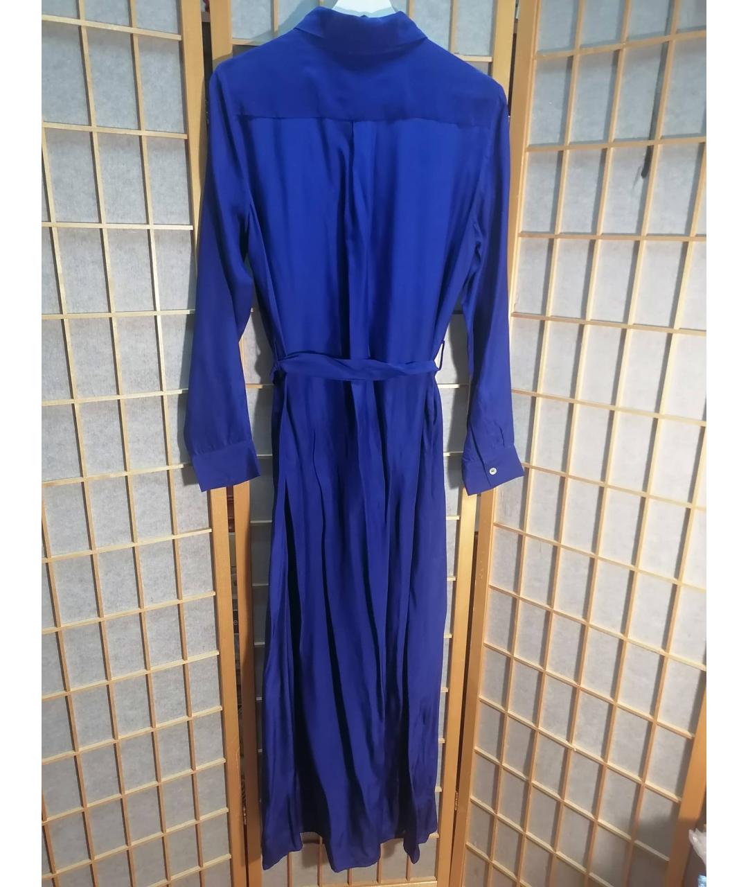 P.A.R.O.S.H. Синее шелковое повседневное платье, фото 2