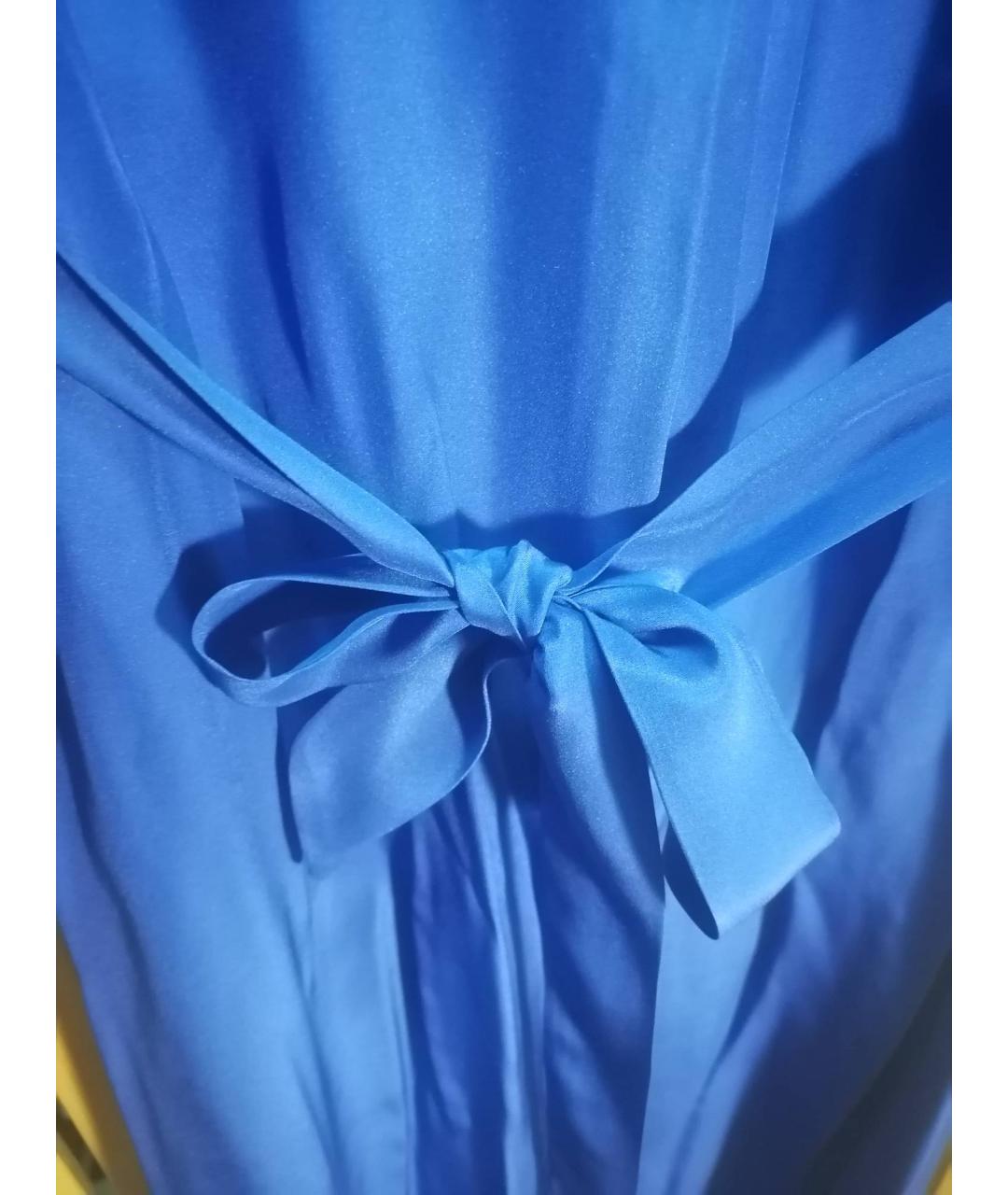 P.A.R.O.S.H. Синее шелковое повседневное платье, фото 5