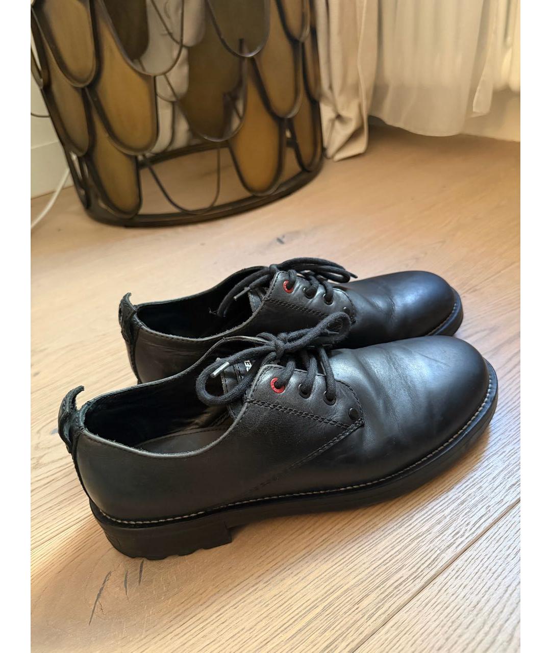 DIESEL Черные кожаные низкие ботинки, фото 6