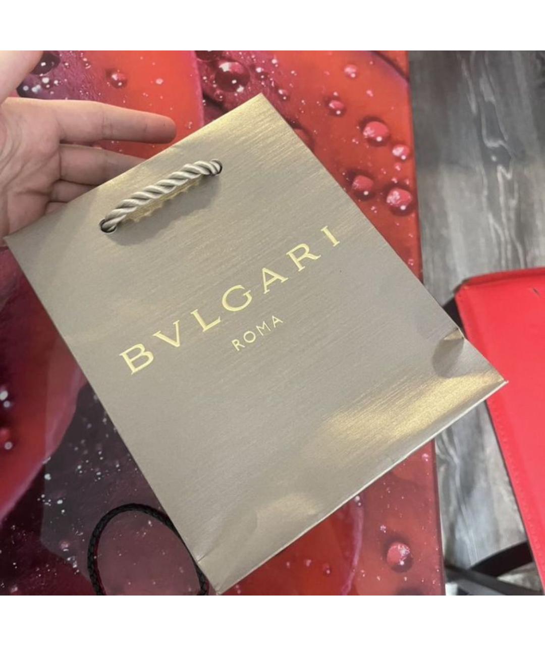 BVLGARI Черный кожаный браслет, фото 7