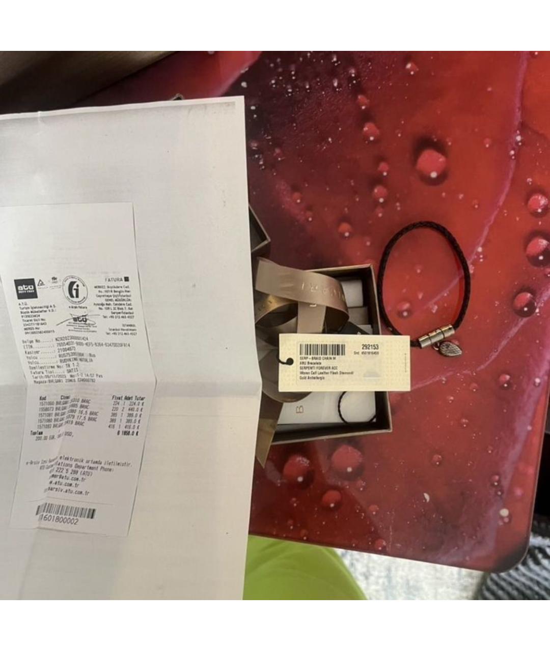 BVLGARI Черный кожаный браслет, фото 6