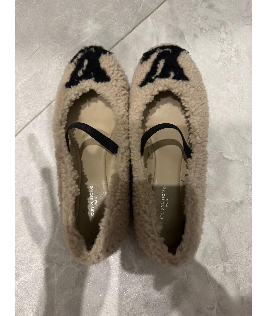 LOUIS VUITTON Бежевые балетки, фото 3