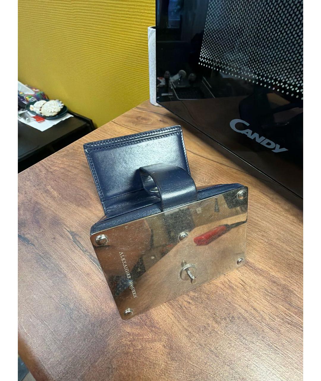 ALEXANDER MCQUEEN Синий кожаный кардхолдер, фото 4