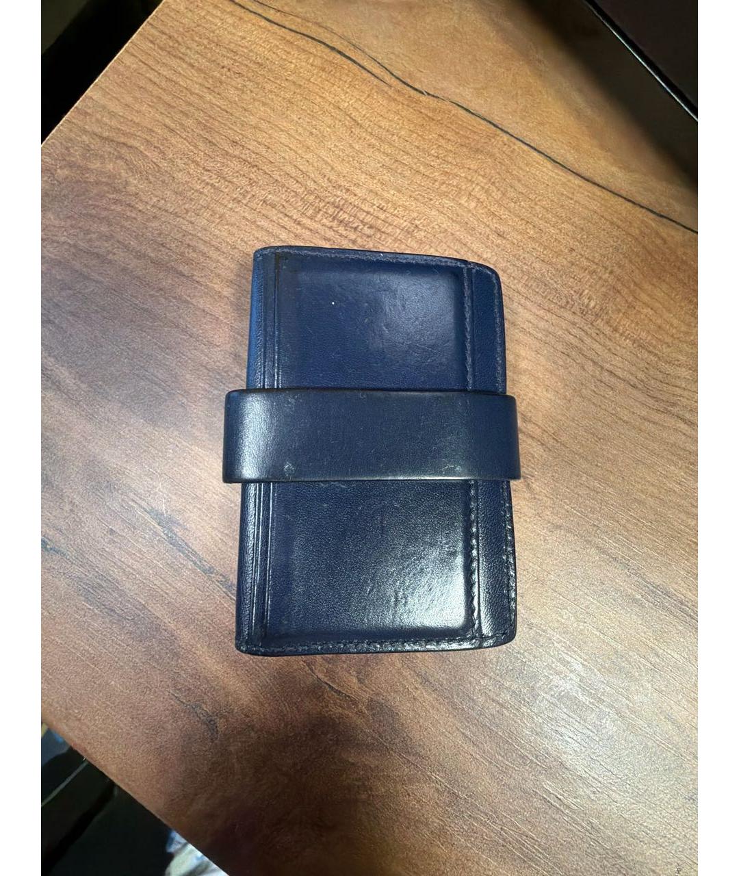 ALEXANDER MCQUEEN Синий кожаный кардхолдер, фото 2