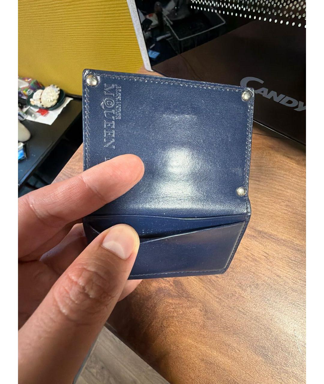 ALEXANDER MCQUEEN Синий кожаный кардхолдер, фото 7