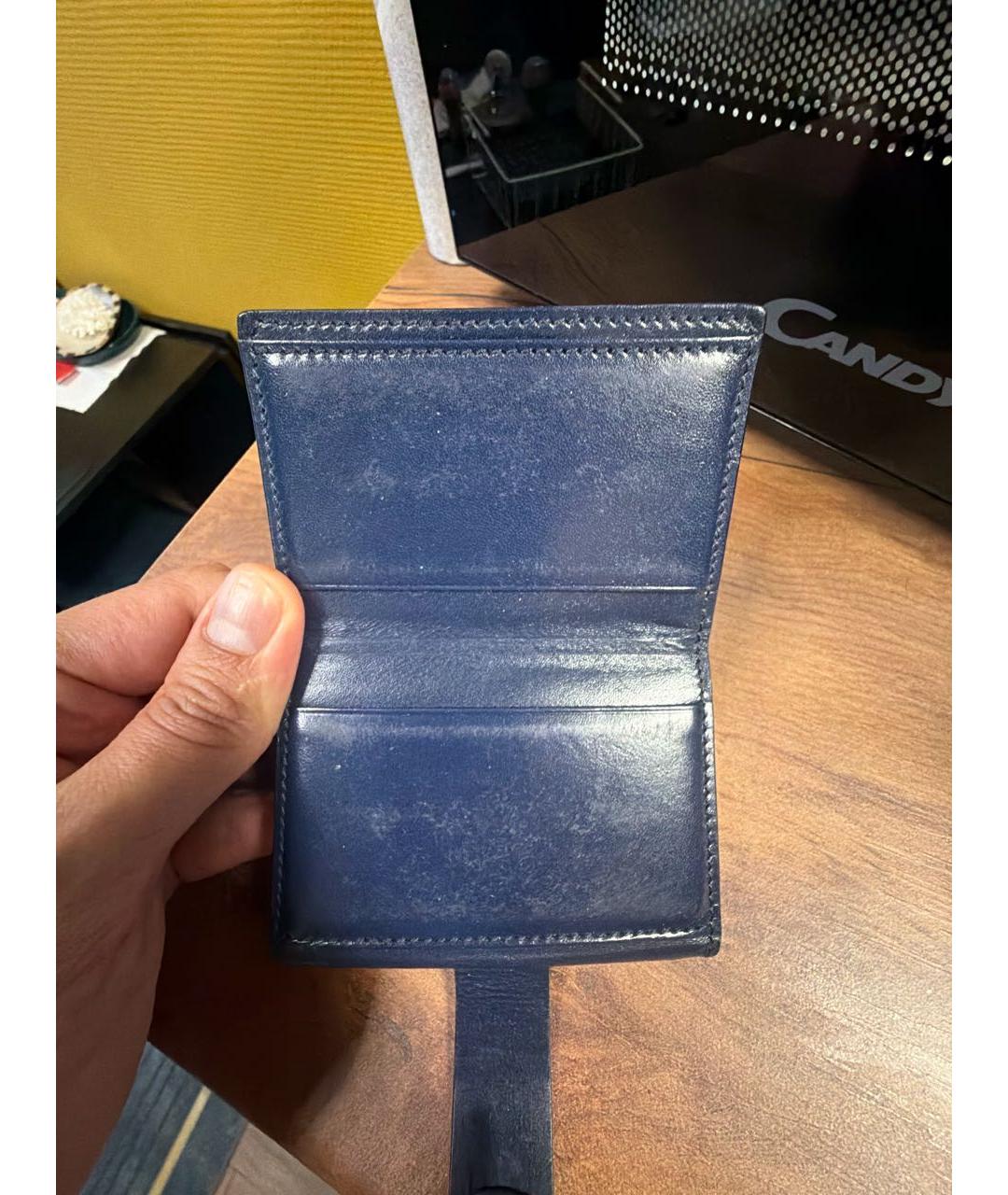 ALEXANDER MCQUEEN Синий кожаный кардхолдер, фото 5