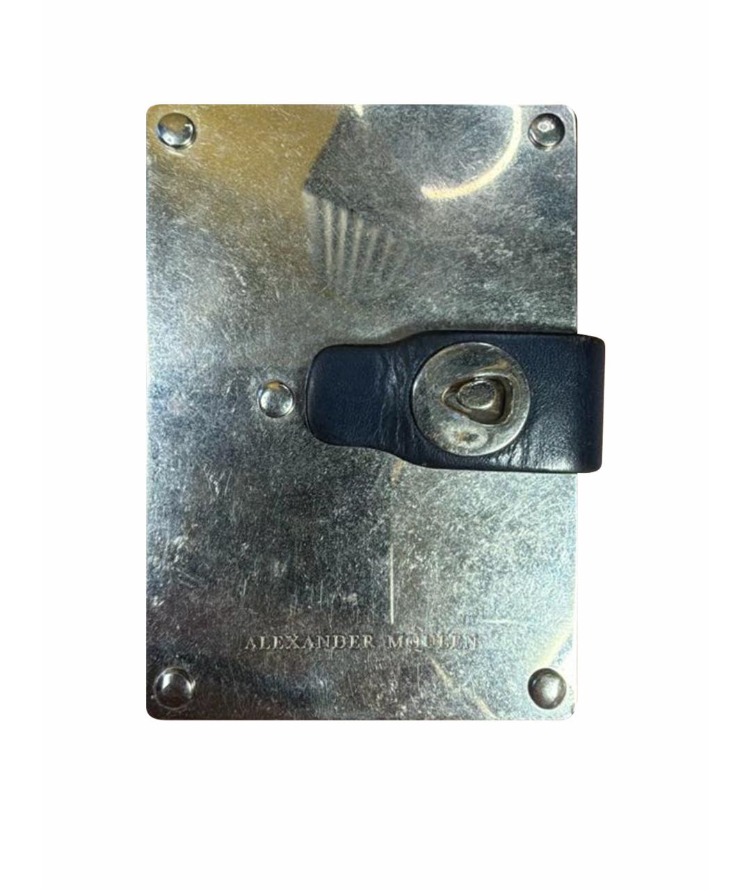 ALEXANDER MCQUEEN Синий кожаный кардхолдер, фото 1