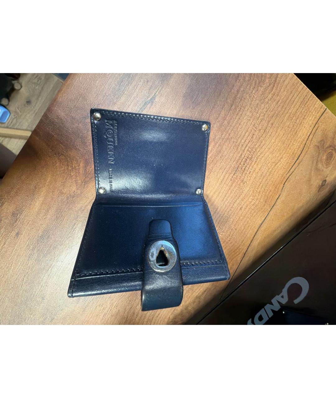 ALEXANDER MCQUEEN Синий кожаный кардхолдер, фото 3