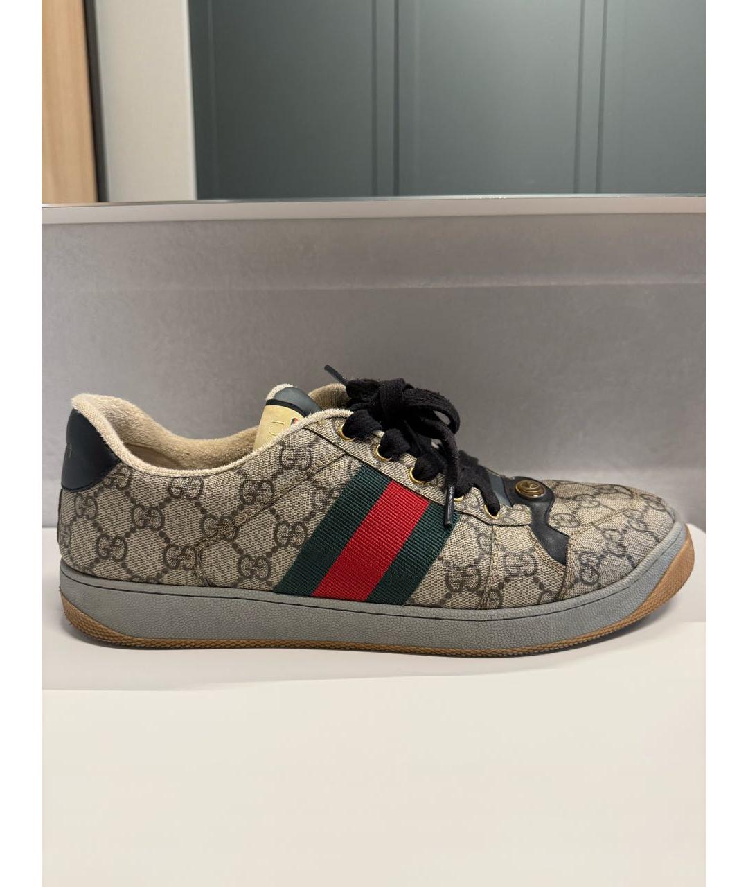 GUCCI Бежевые низкие кроссовки / кеды, фото 5