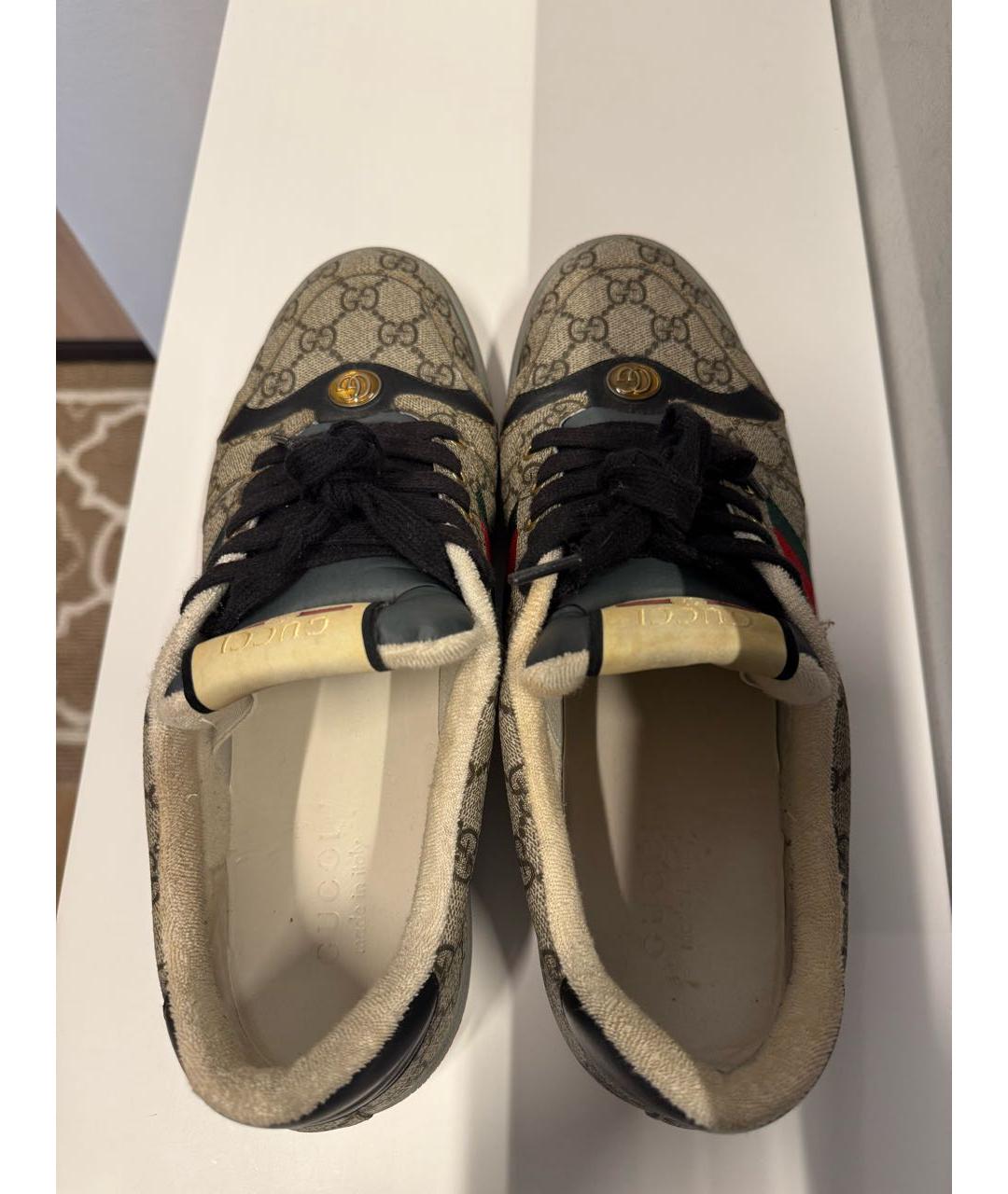 GUCCI Бежевые низкие кроссовки / кеды, фото 3