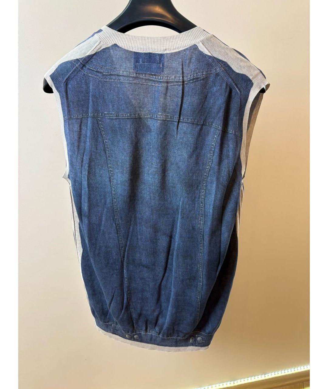 DOLCE&GABBANA Темно-синяя хлопковая жилетка, фото 2