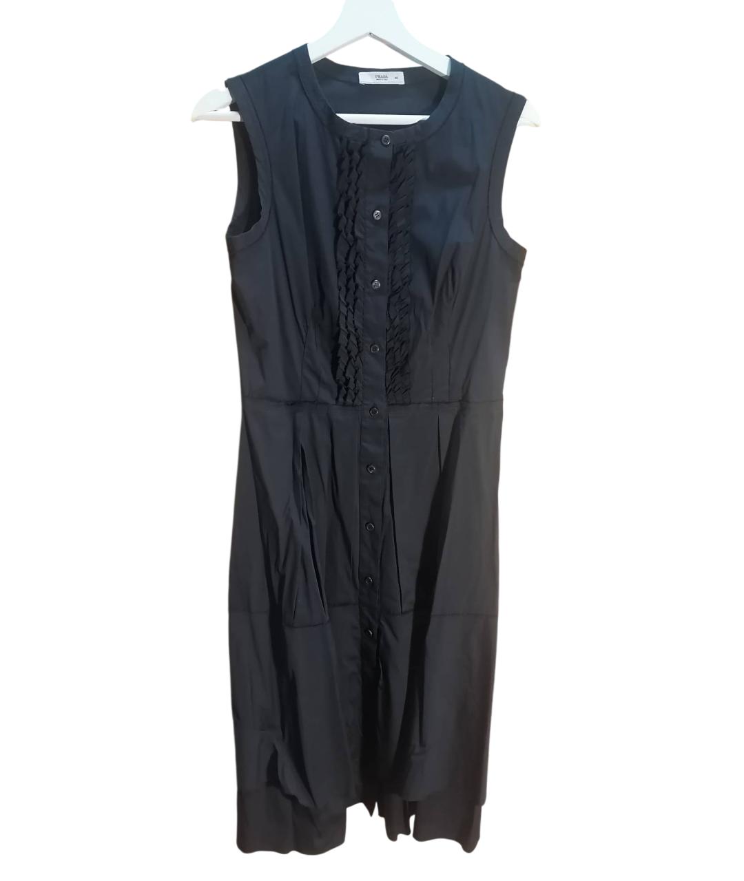 PRADA Черное хлопковое платье, фото 5