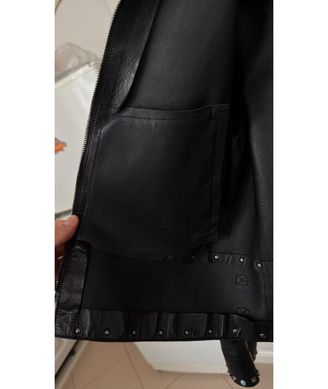 VALENTINO Черная кожаная куртка, фото 4