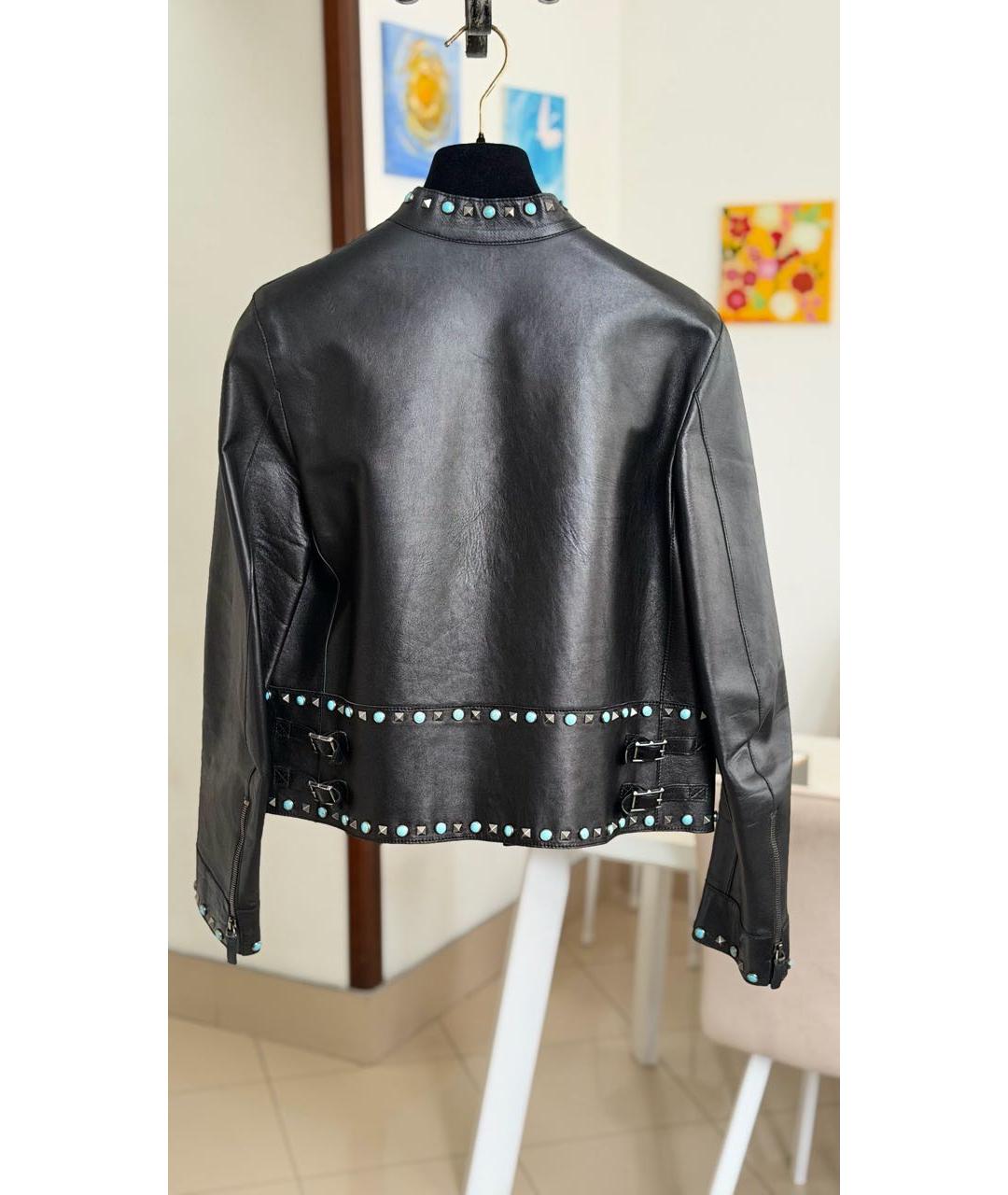 VALENTINO Черная кожаная куртка, фото 2