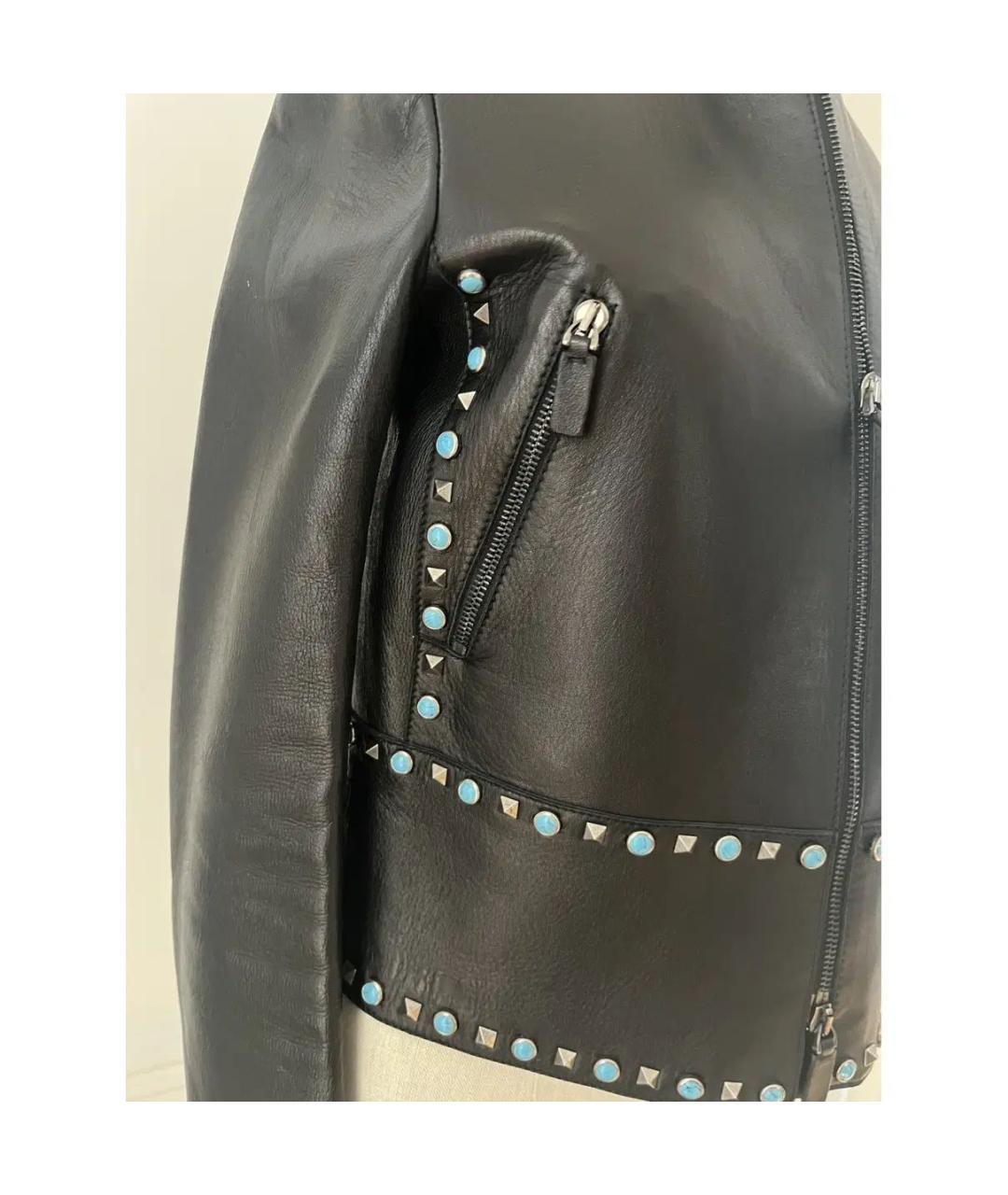 VALENTINO Черная кожаная куртка, фото 5