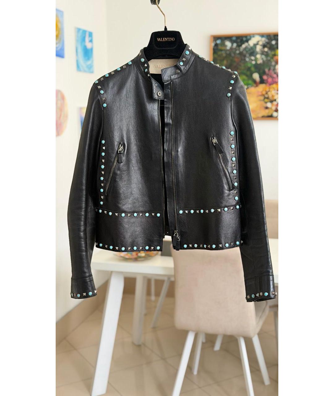 VALENTINO Черная кожаная куртка, фото 6