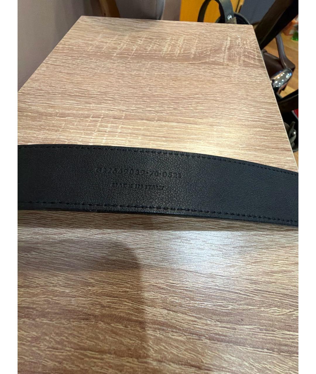 SAINT LAURENT Черный кожаный ремень, фото 3