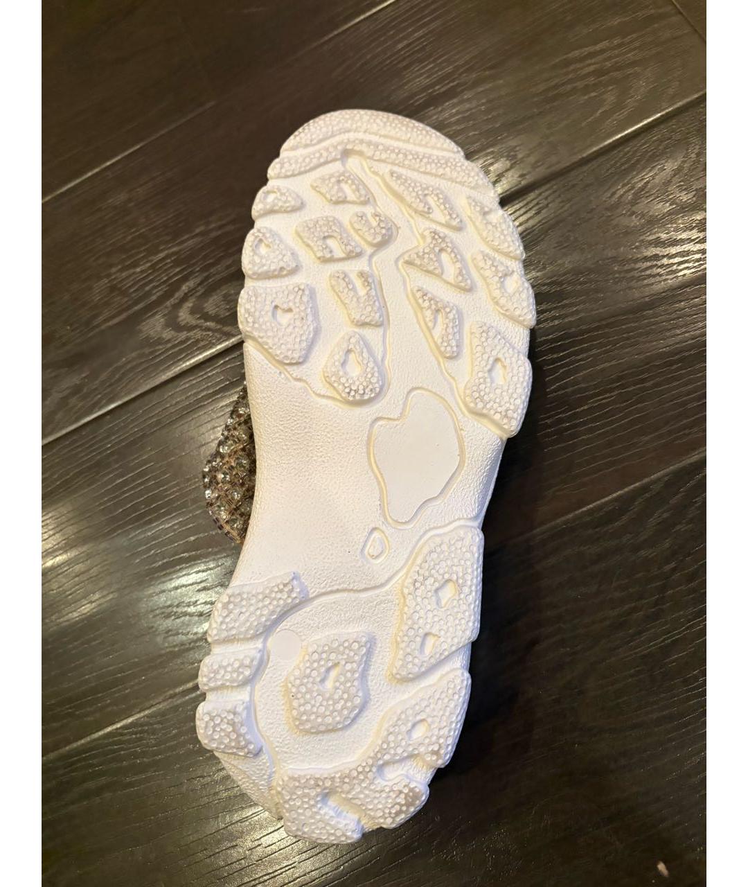 TWIN-SET Серебряные кожаные шлепанцы, фото 3