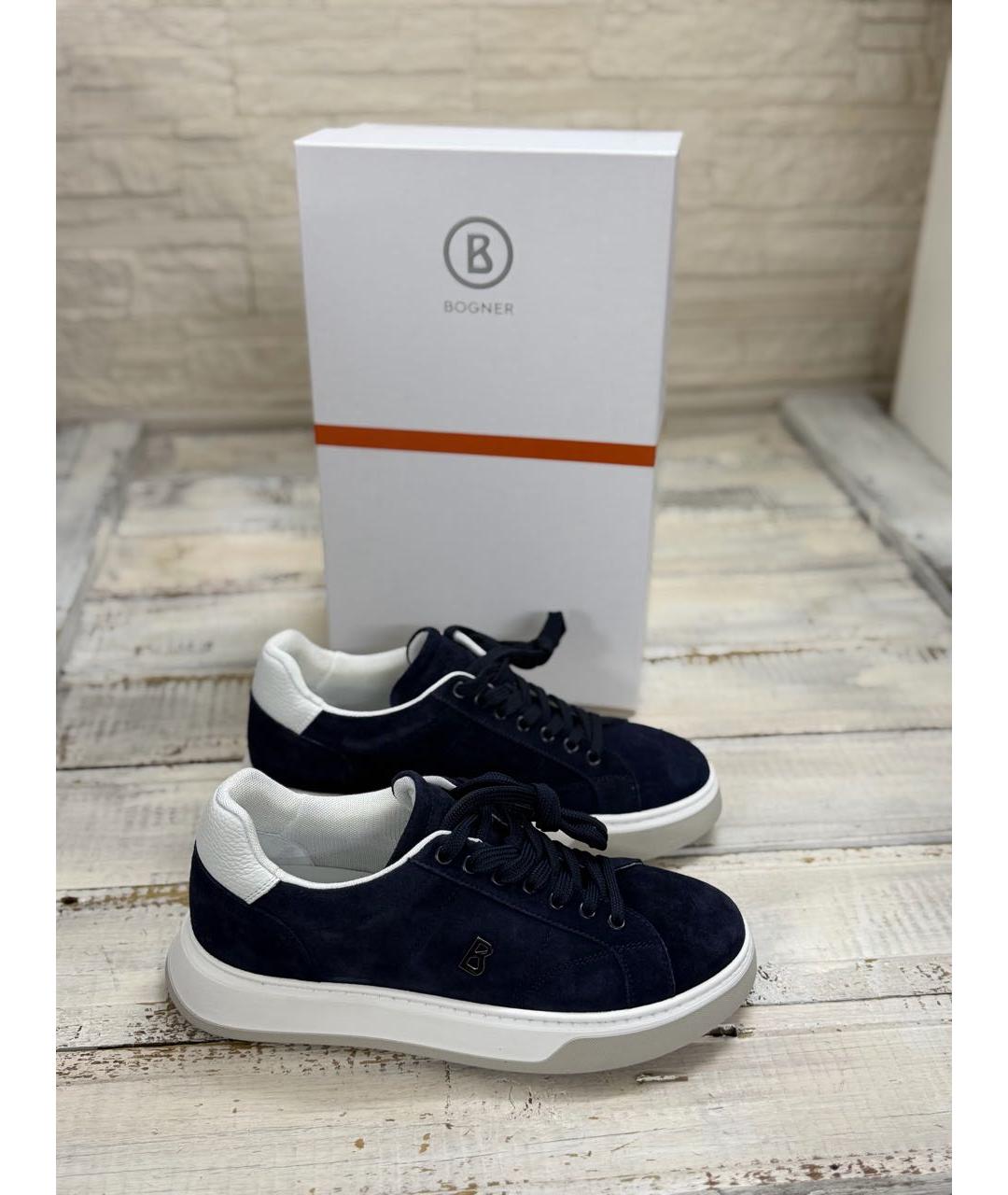 BOGNER Темно-синие замшевые низкие кроссовки / кеды, фото 9
