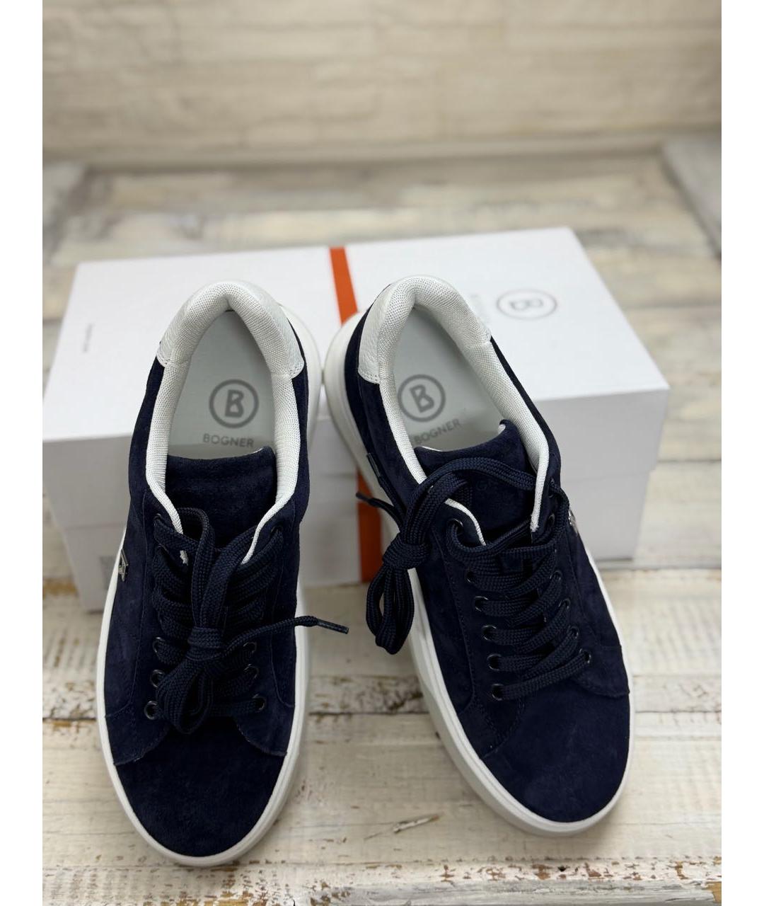BOGNER Темно-синие замшевые низкие кроссовки / кеды, фото 6