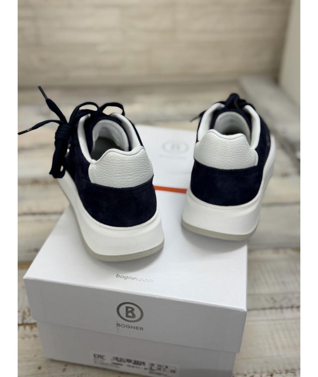 BOGNER Темно-синие замшевые низкие кроссовки / кеды, фото 4