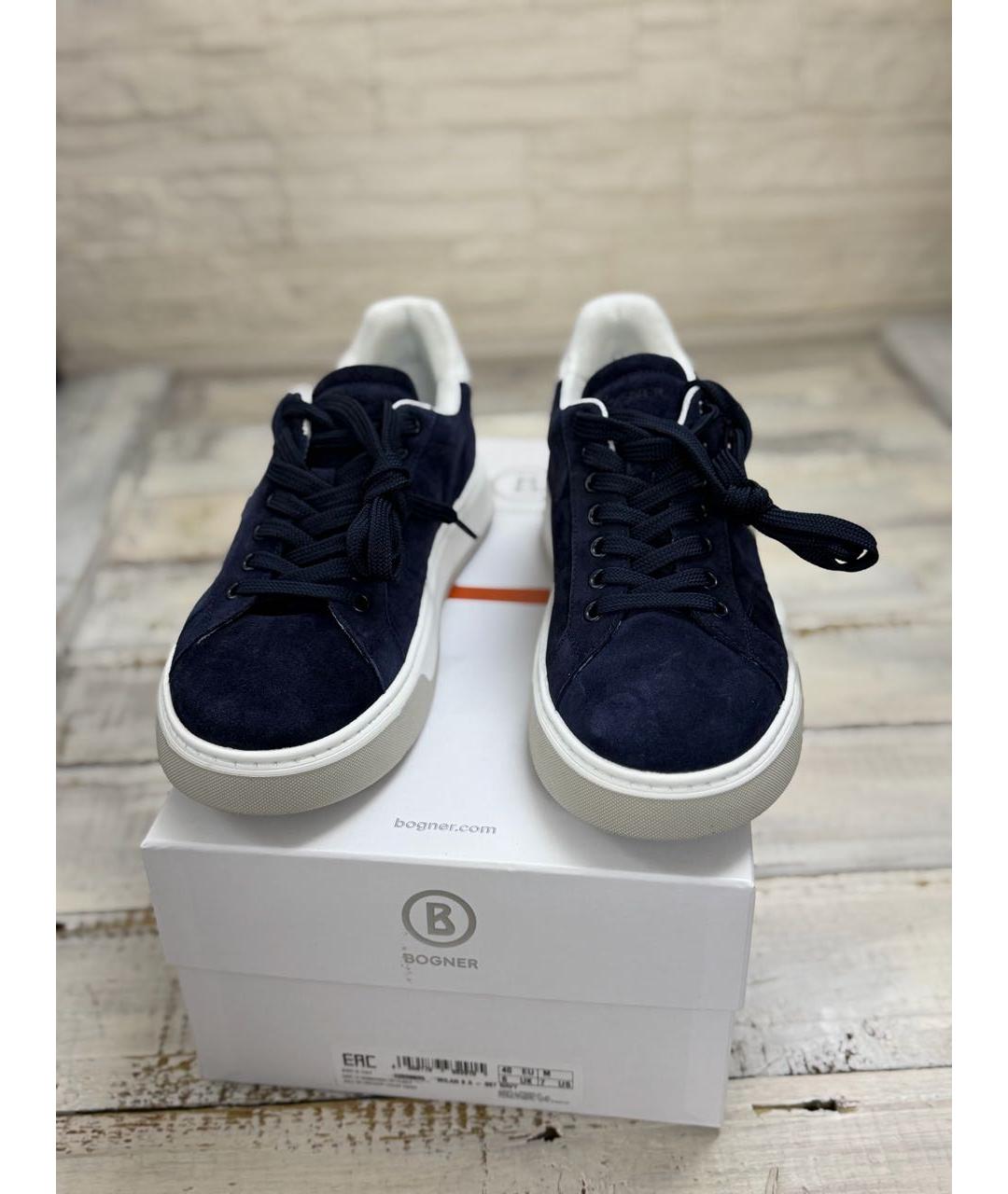 BOGNER Темно-синие замшевые низкие кроссовки / кеды, фото 2
