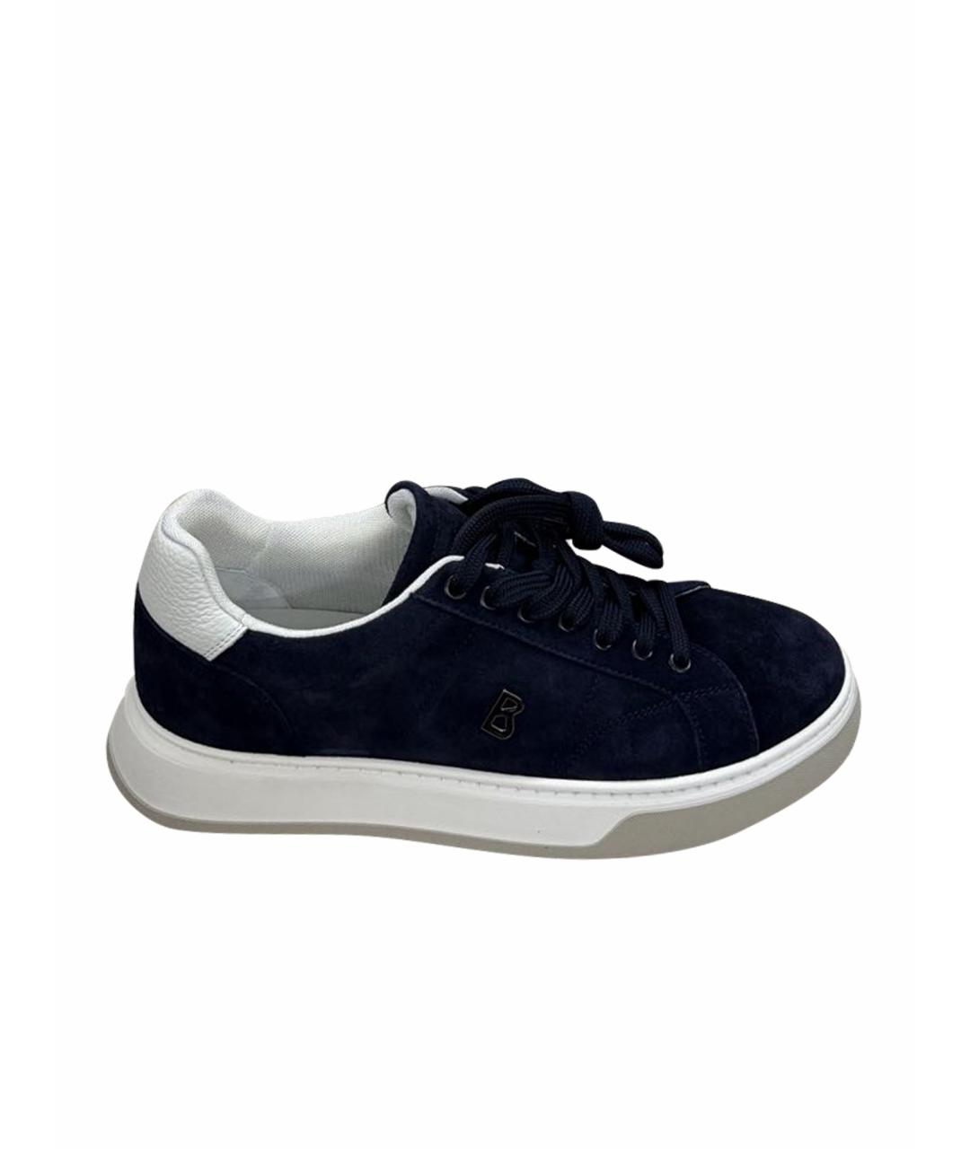BOGNER Темно-синие замшевые низкие кроссовки / кеды, фото 1