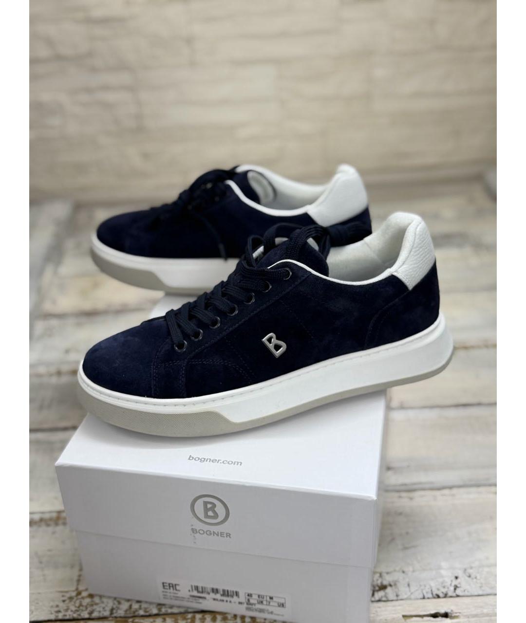 BOGNER Темно-синие замшевые низкие кроссовки / кеды, фото 5