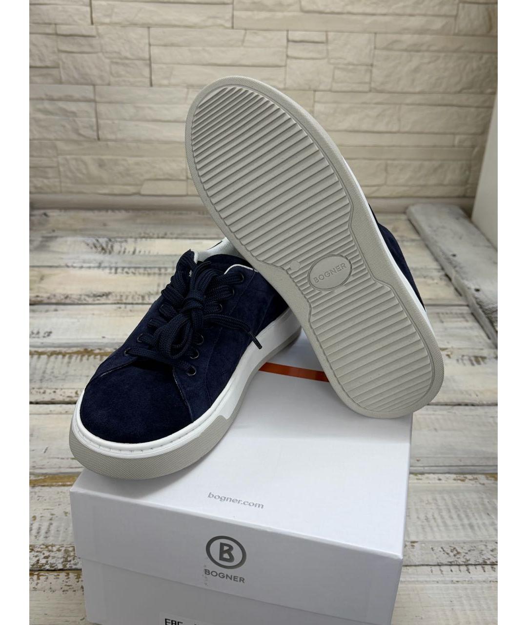 BOGNER Темно-синие замшевые низкие кроссовки / кеды, фото 7