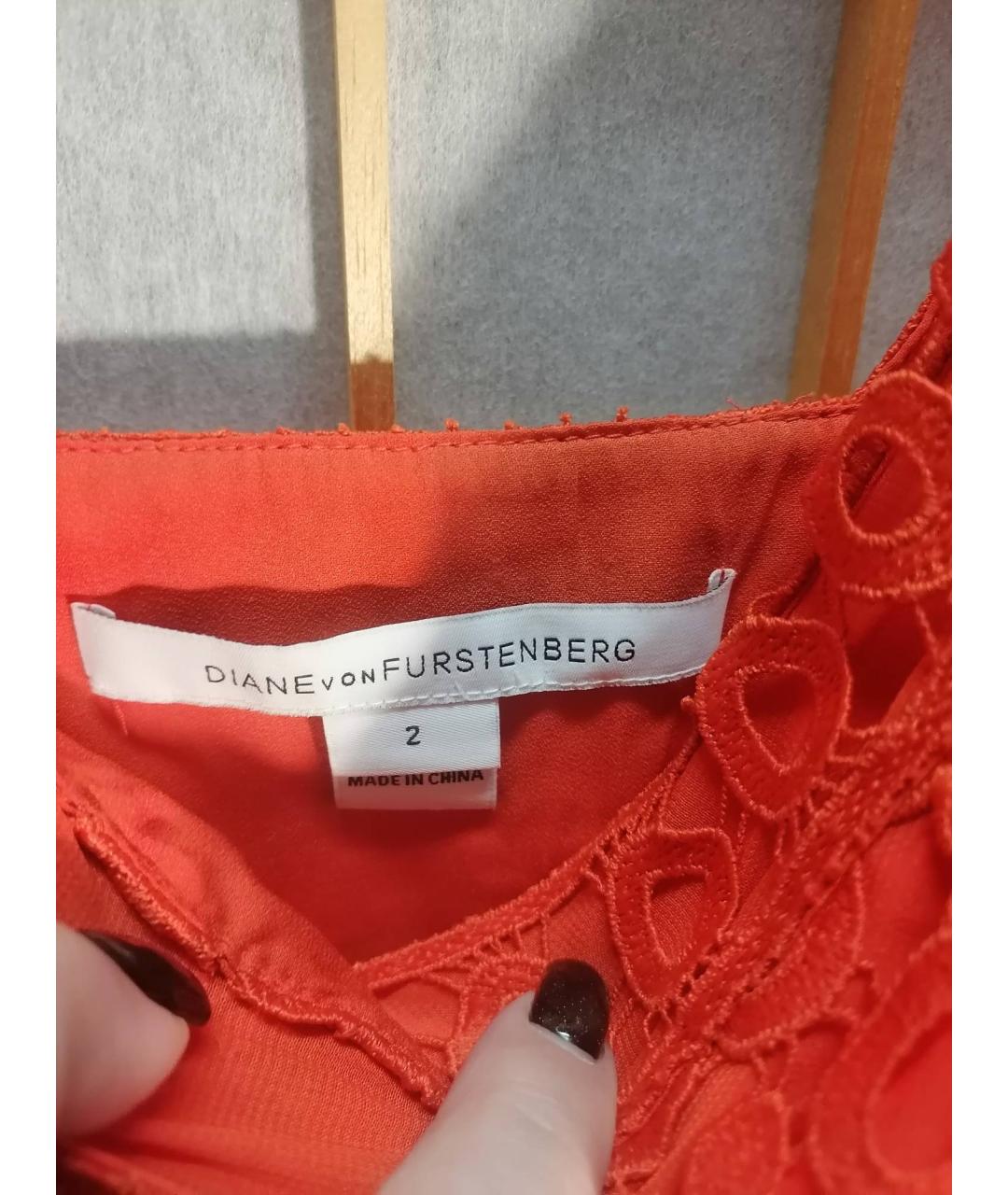 DIANE VON FURSTENBERG Красное полиэстеровое коктейльное платье, фото 3