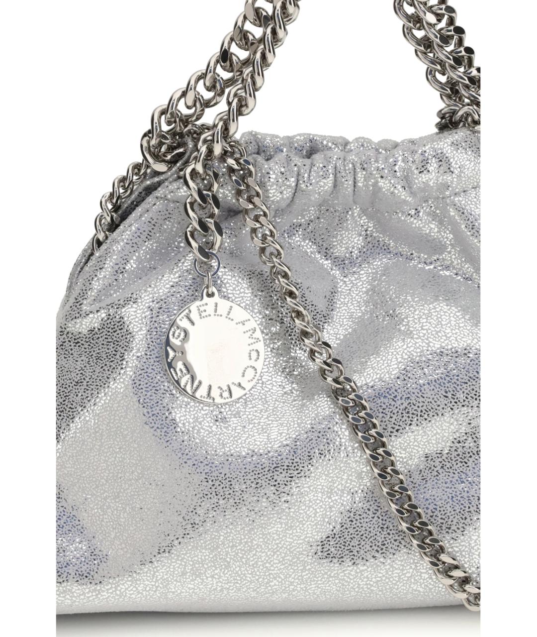 STELLA MCCARTNEY Серебряная синтетическая сумка с короткими ручками, фото 4
