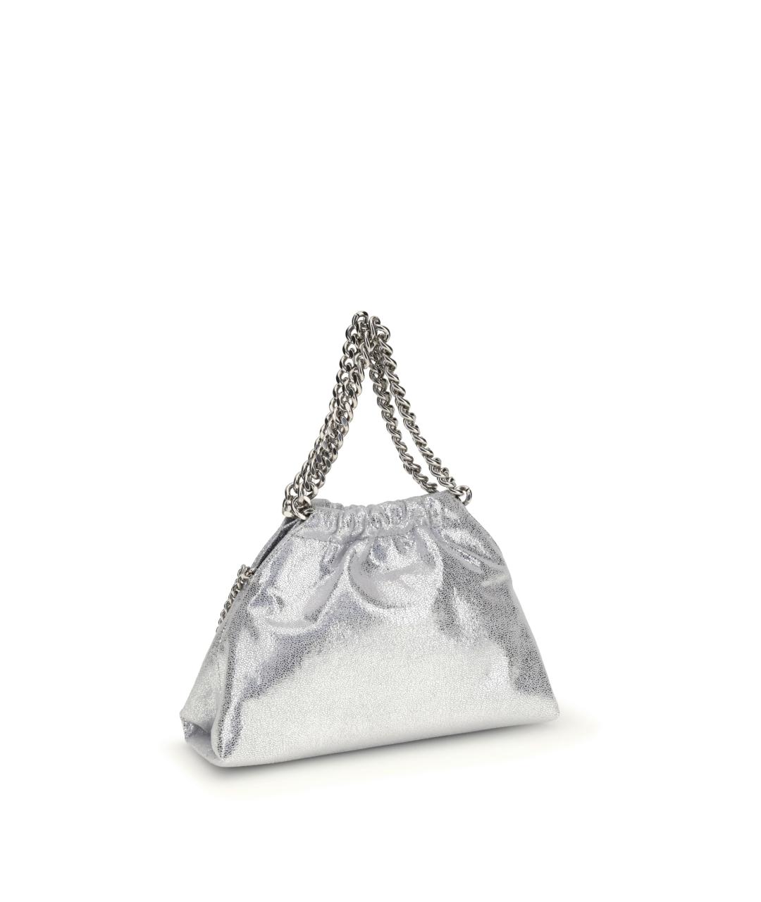 STELLA MCCARTNEY Серебряная синтетическая сумка с короткими ручками, фото 3