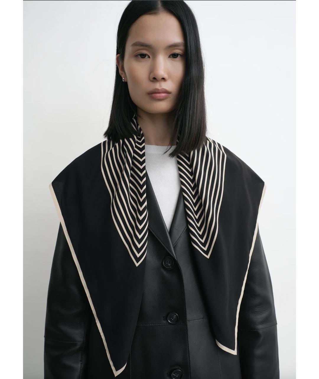 TOTEME Черный шелковый платок, фото 4