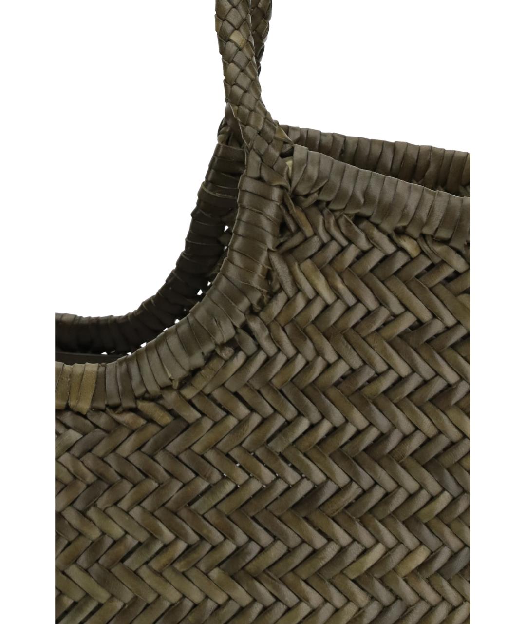 Dragon Diffusion Хаки кожаная сумка с короткими ручками, фото 4