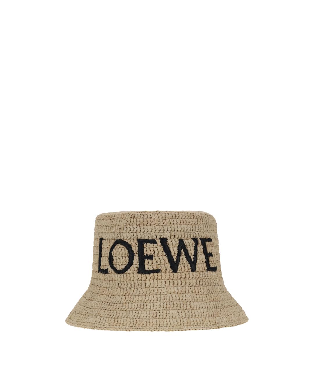 LOEWE Бежевая соломенная панама, фото 1