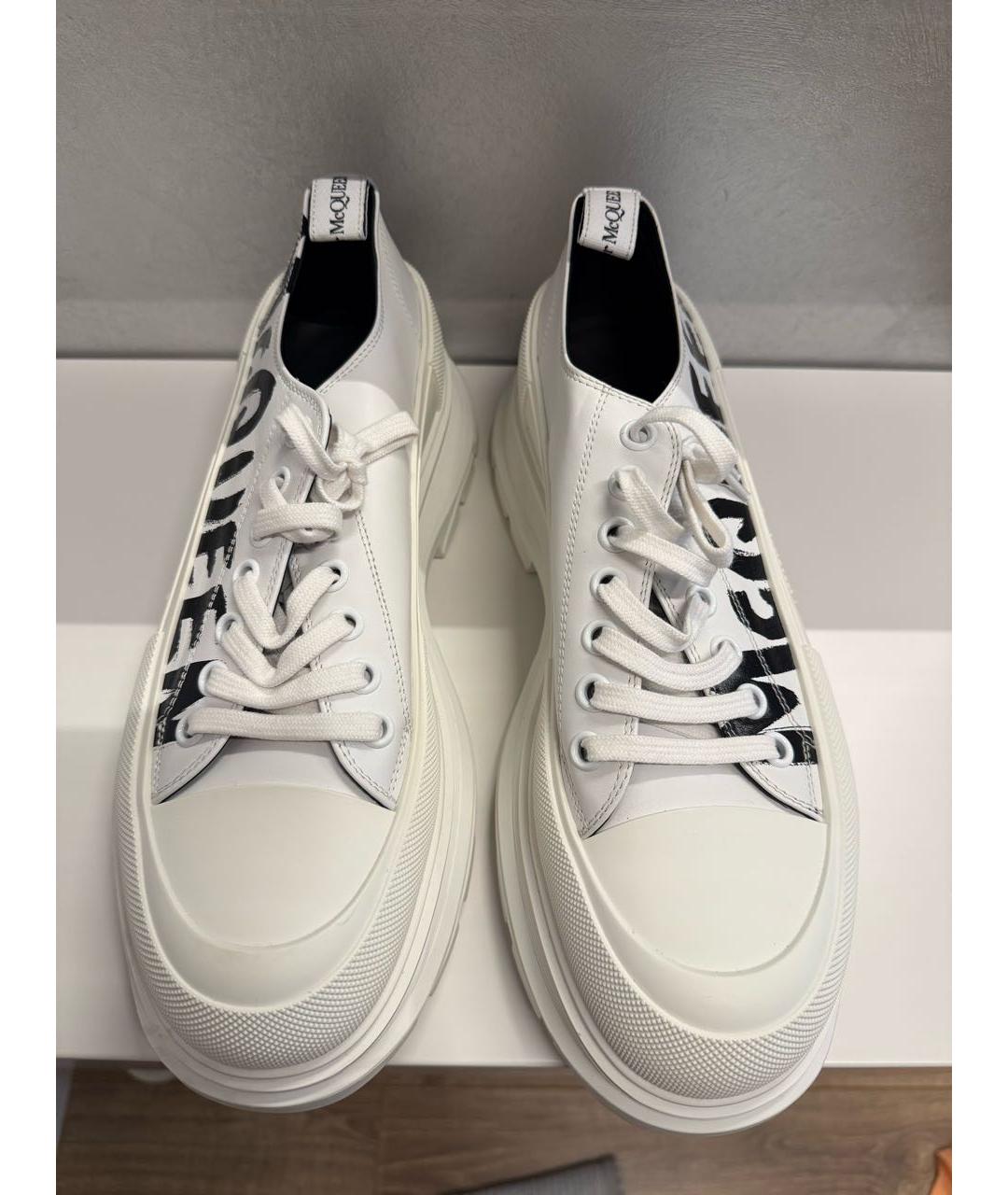 ALEXANDER MCQUEEN Белые кожаные высокие кроссовки / кеды, фото 2