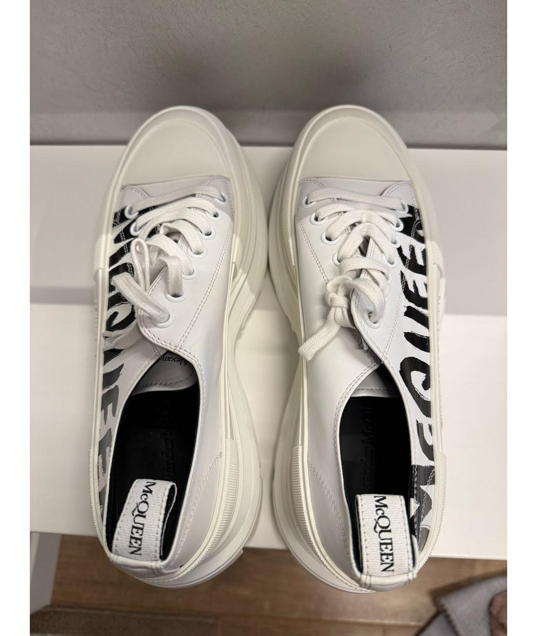 ALEXANDER MCQUEEN Белые кожаные высокие кроссовки / кеды, фото 3