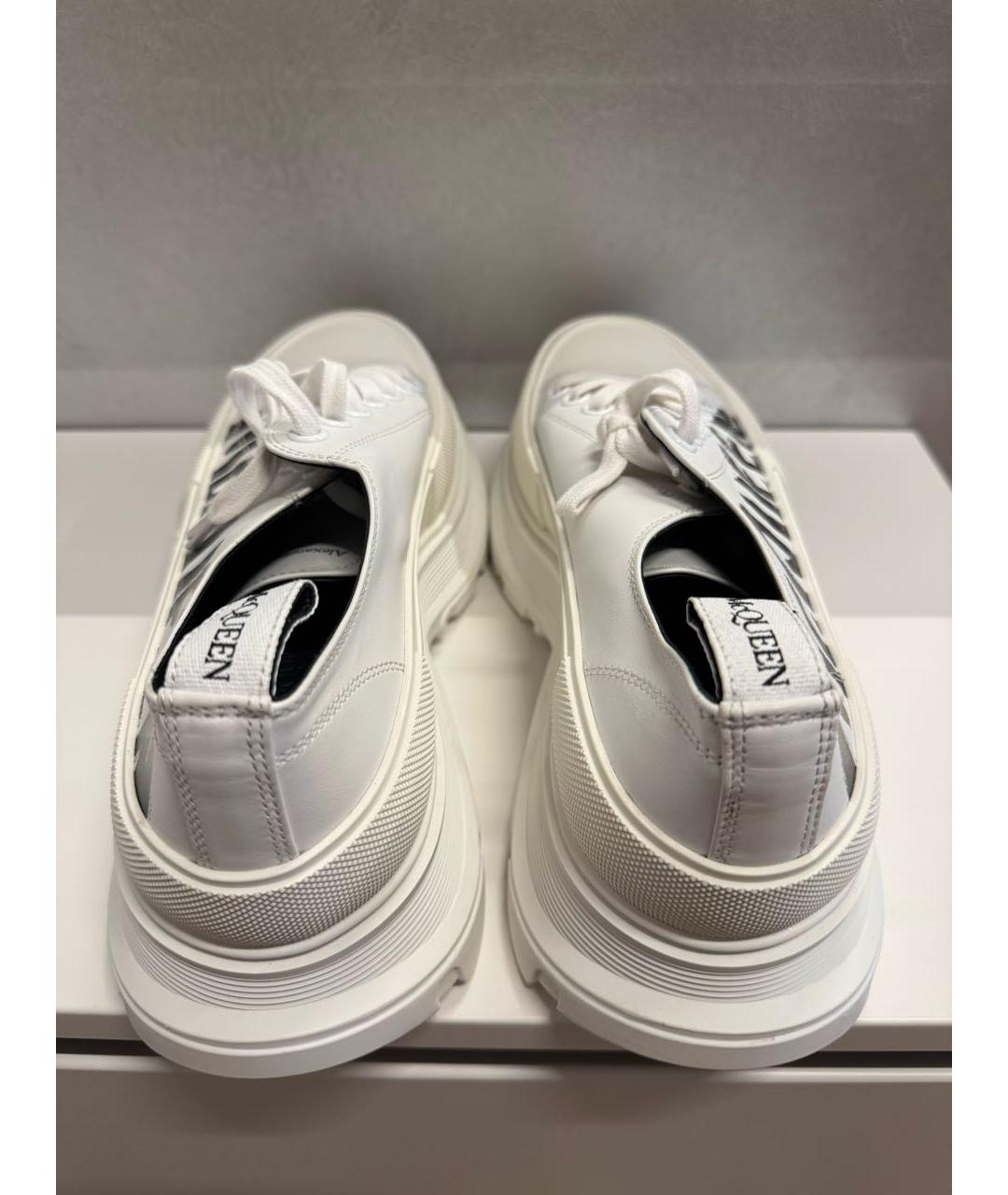 ALEXANDER MCQUEEN Белые кожаные высокие кроссовки / кеды, фото 4