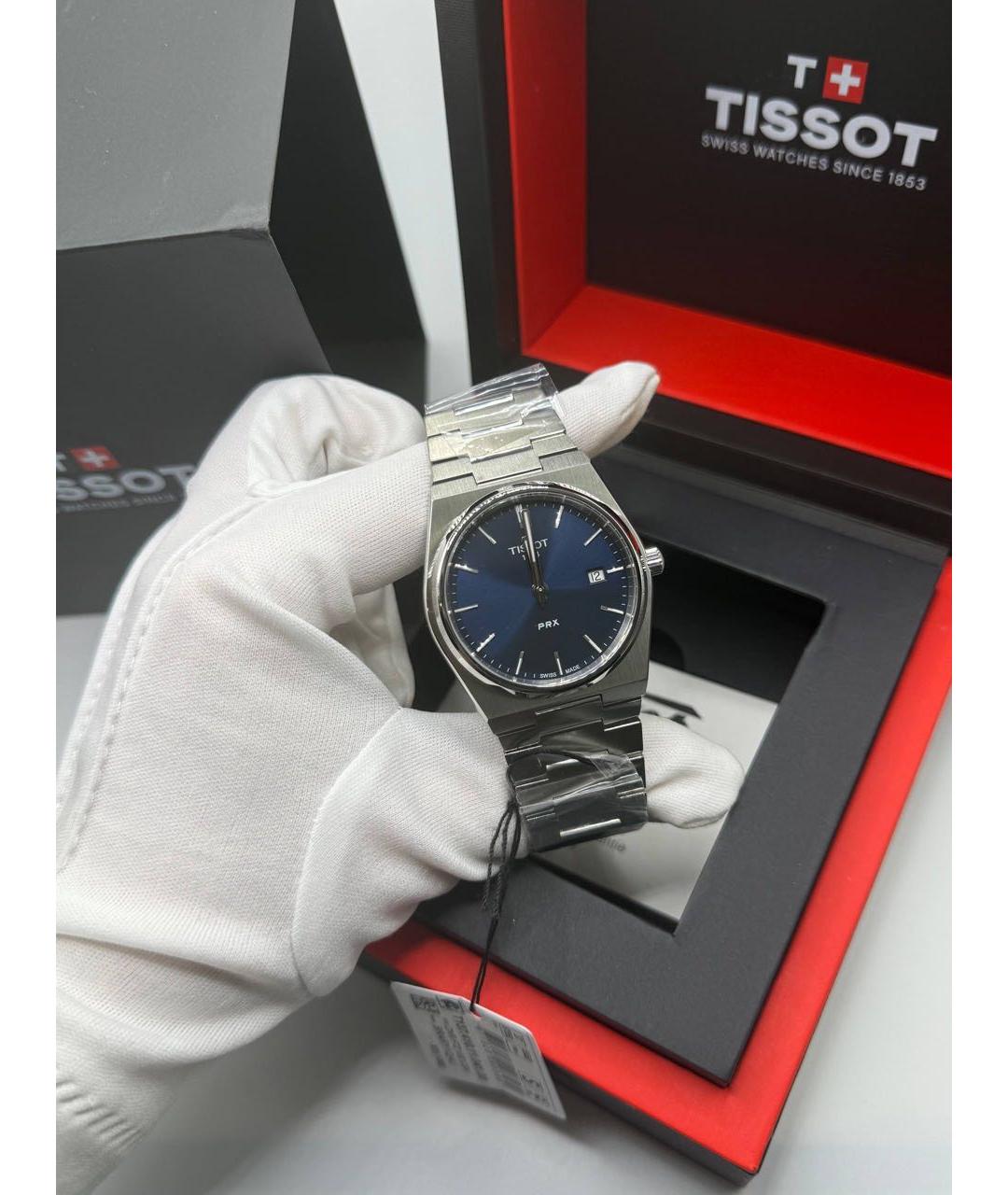 TISSOT Синие серебряные часы, фото 3