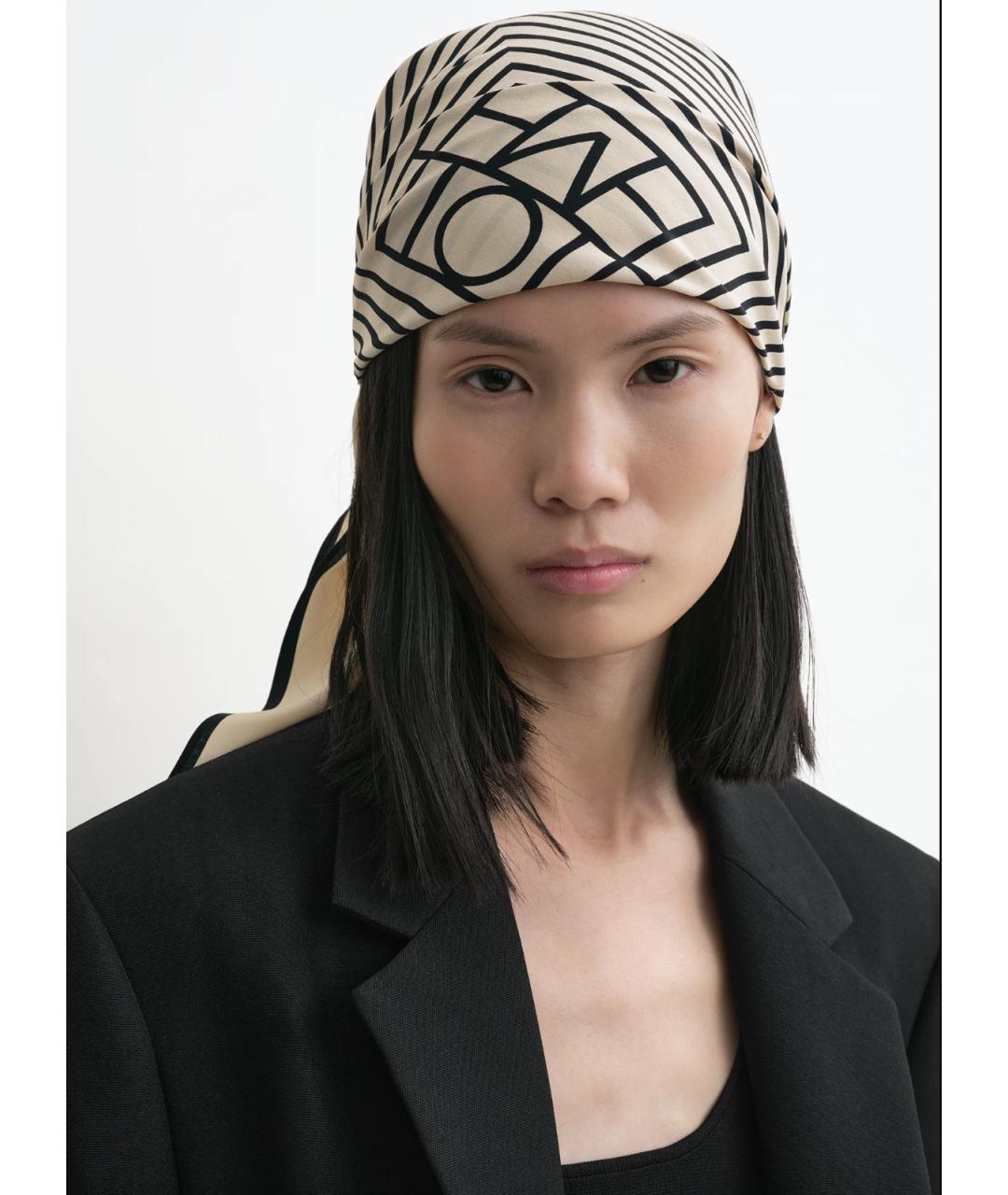 TOTEME Бежевый шелковый платок, фото 2