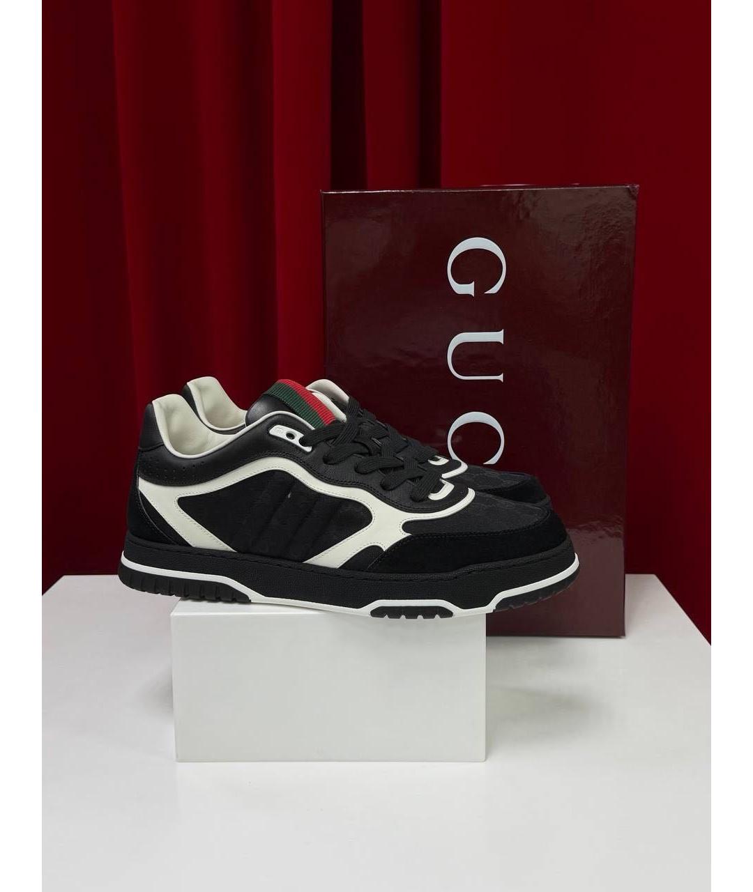 GUCCI Черные низкие кроссовки / кеды, фото 4