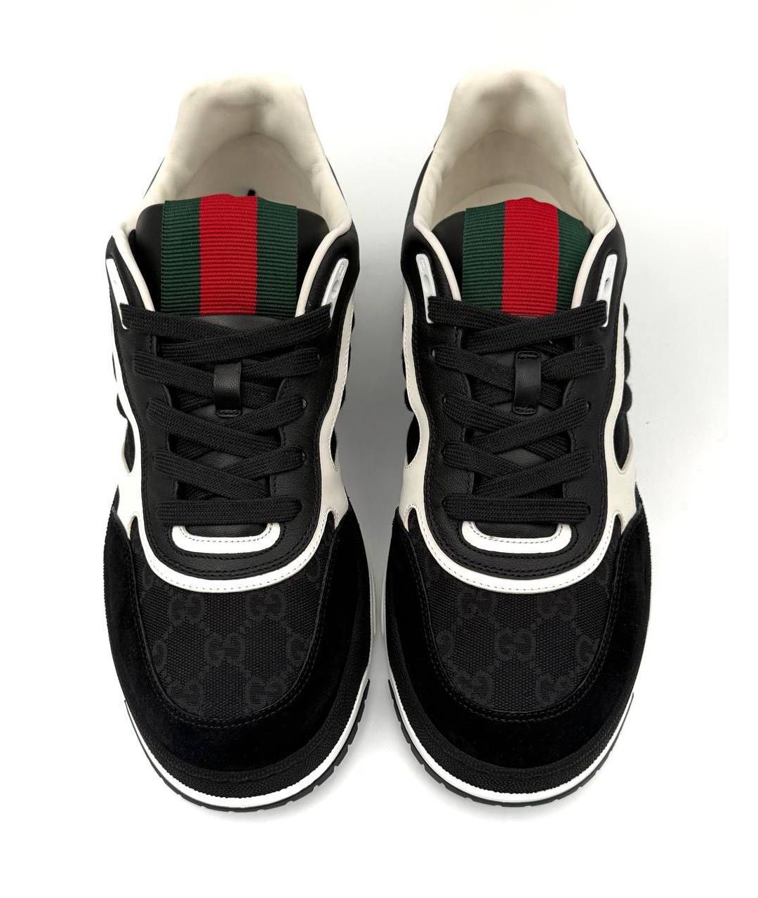 GUCCI Черные низкие кроссовки / кеды, фото 2