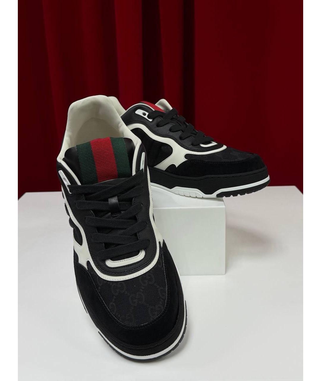 GUCCI Черные низкие кроссовки / кеды, фото 5